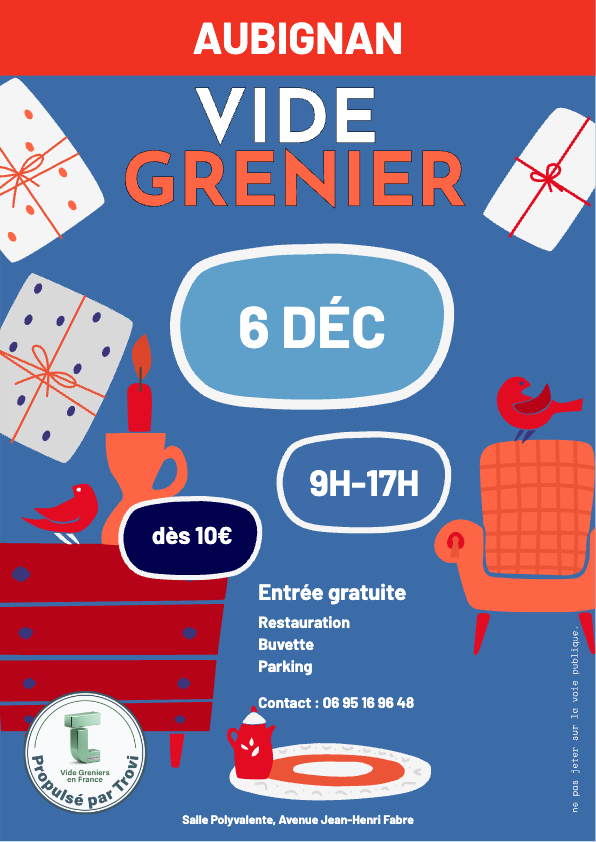 Vide grenier au profit du "Téléthon" à Aubignan