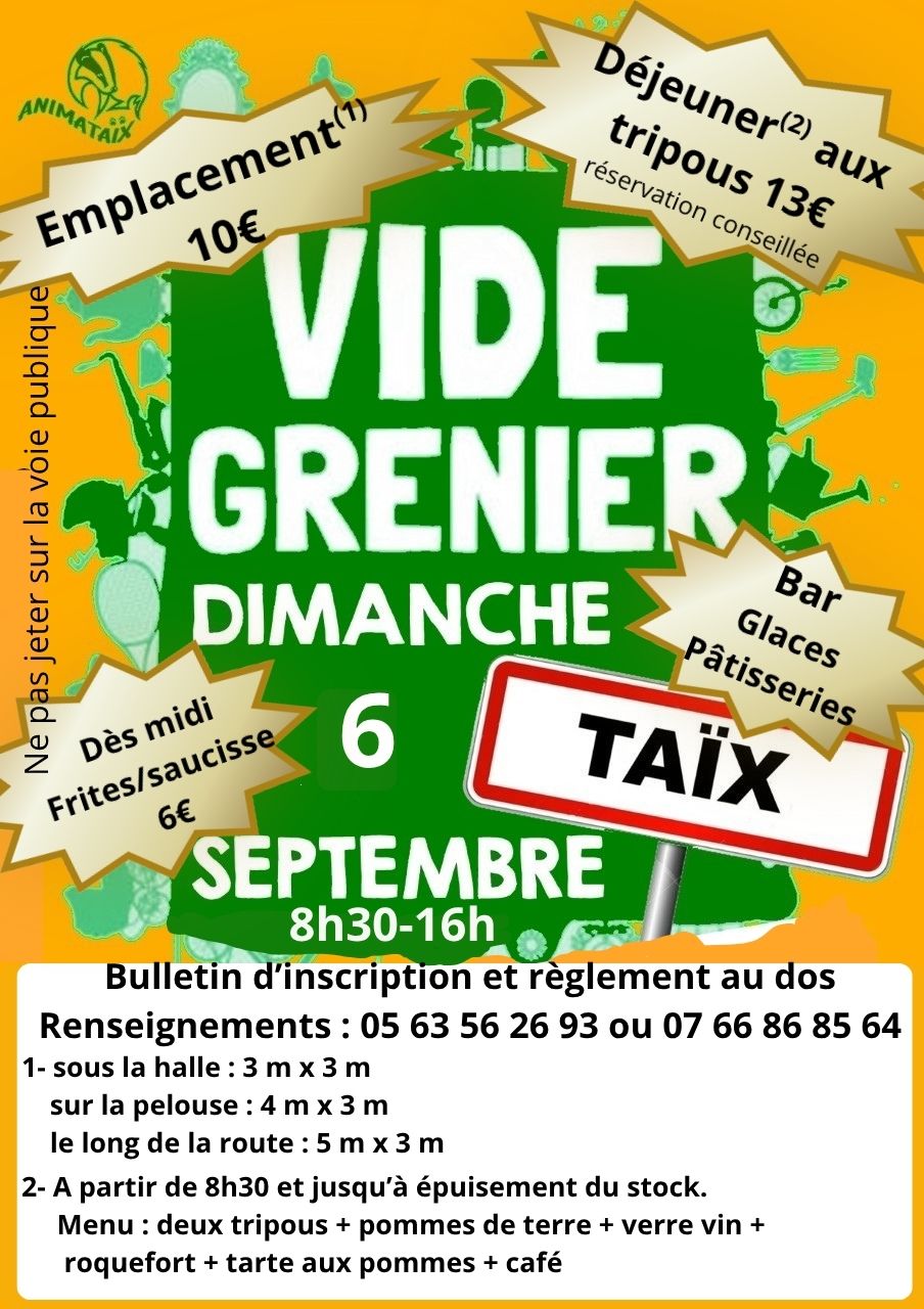 Vide-greniers annuel et déjeuner aux tripous