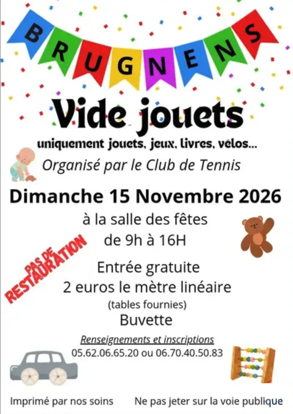 Vide jouets à Brugnens