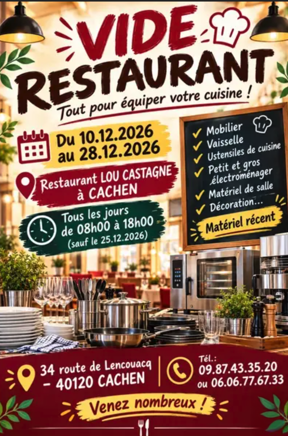 Vide Restaurant et Maison à Cachen