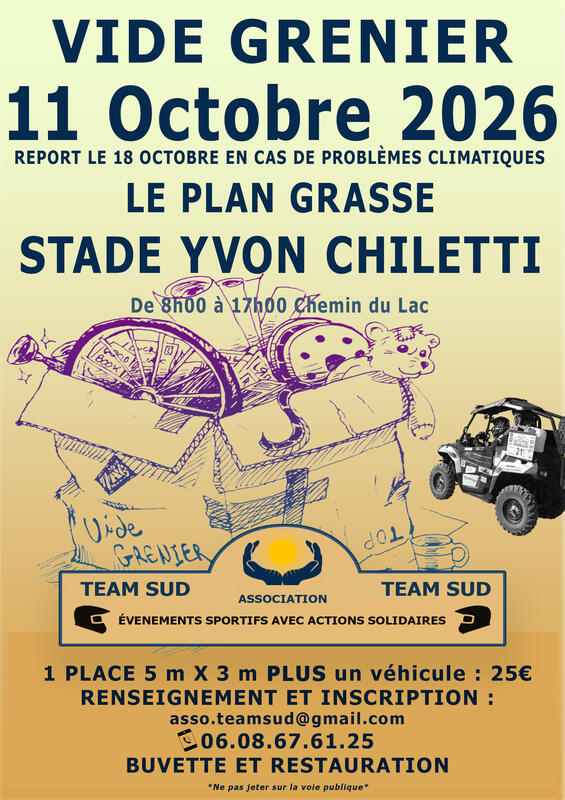 VIDE GRENIER TEAM SUD COMPLET à Grasse
