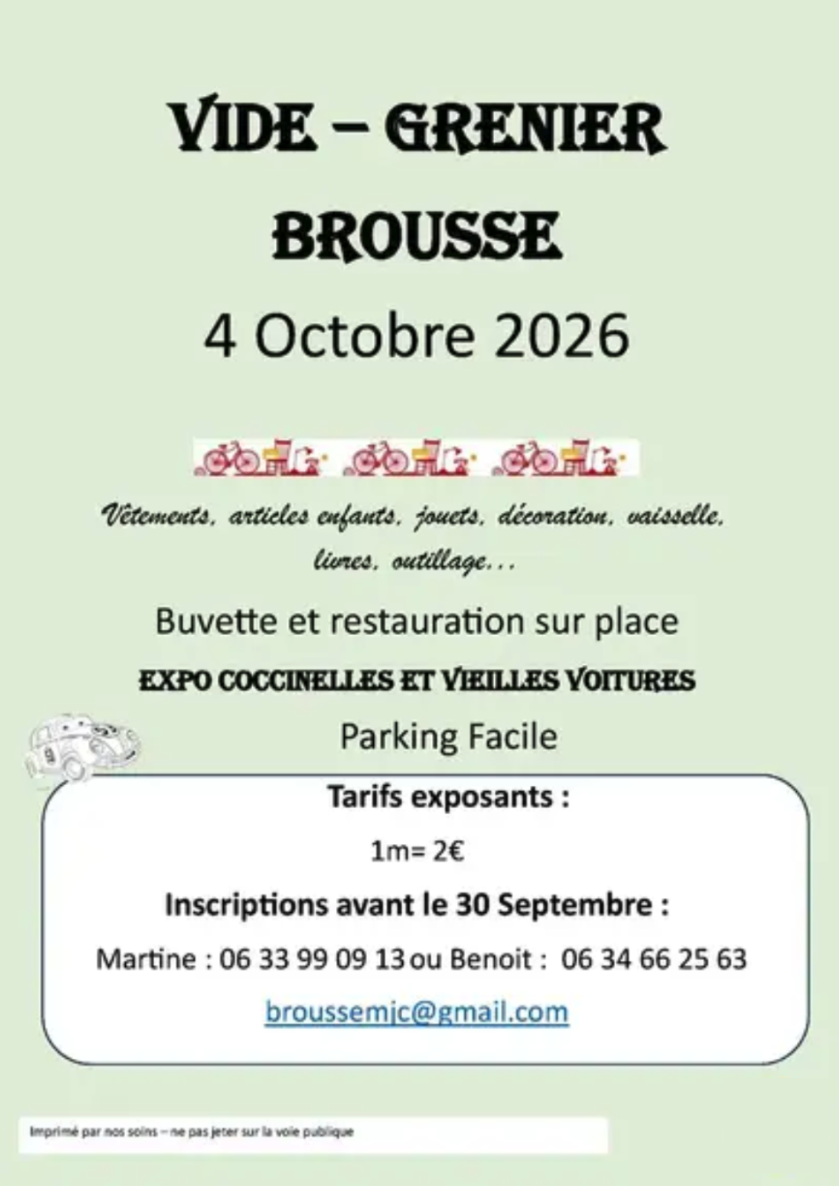 Vide grenier de Brousse et exposition vieilles voitures