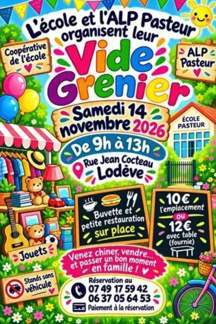 Vide grenier Ecole Pasteur à Lodève