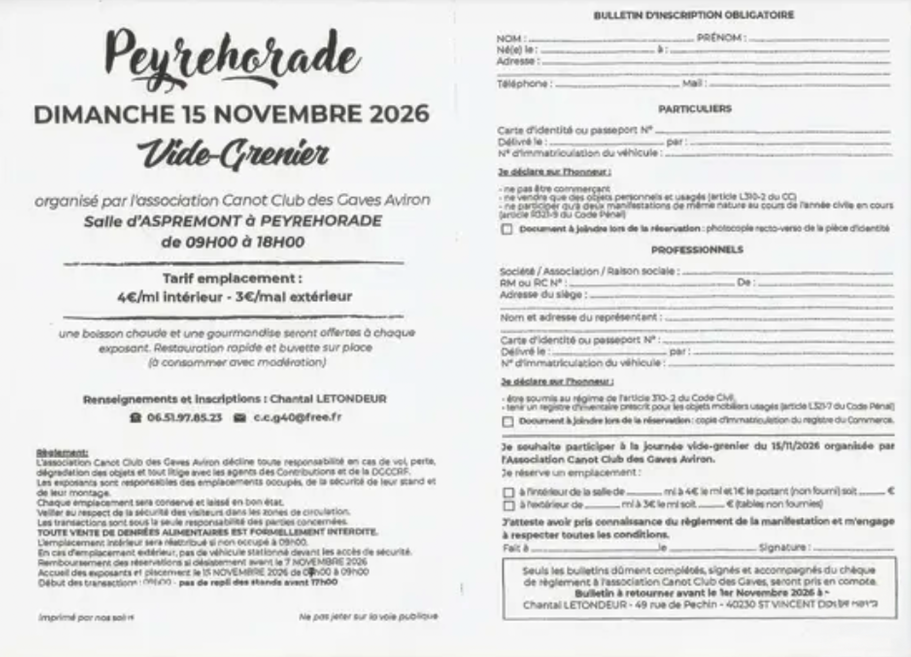 Vide grenier à Peyrehorade