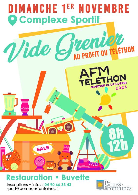 VIDE GRENIER AU PROFIT DU TELETHON à Pernes-les-Fontaines