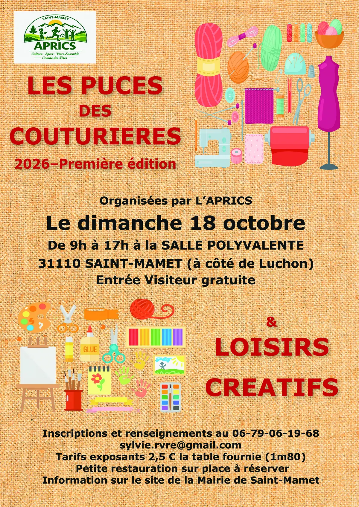 Puces des couturières et loisirs créatifs, première édition à Saint-Mamet