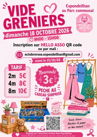 VIDE GRENIER au profit d'octobre rose à Espondeilhan