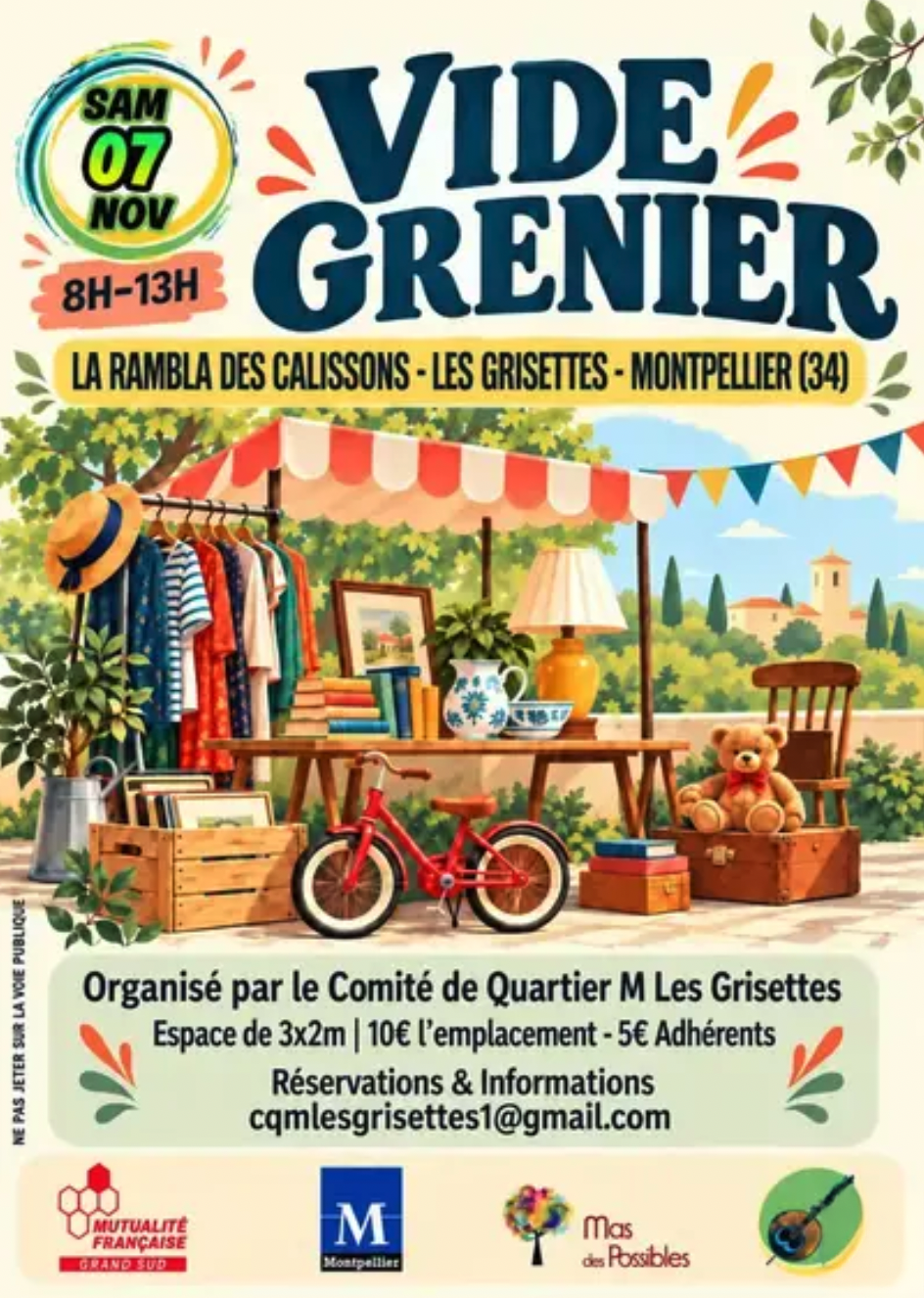 Vide grenier de l'automne aux Grisettes à Montpellier