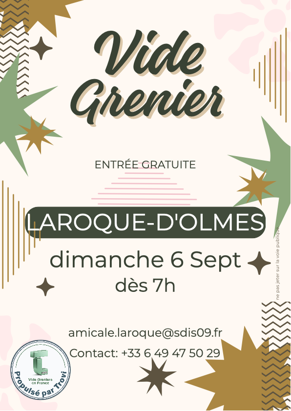 Vide grenier des Sapeurs-pompiers de Laroque d’Olmes