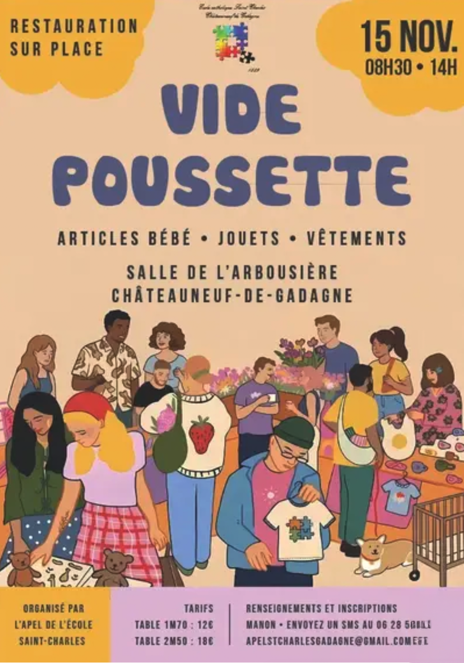 Vide poussette de l'école Saint Charles à Châteauneuf-de-Gadagne