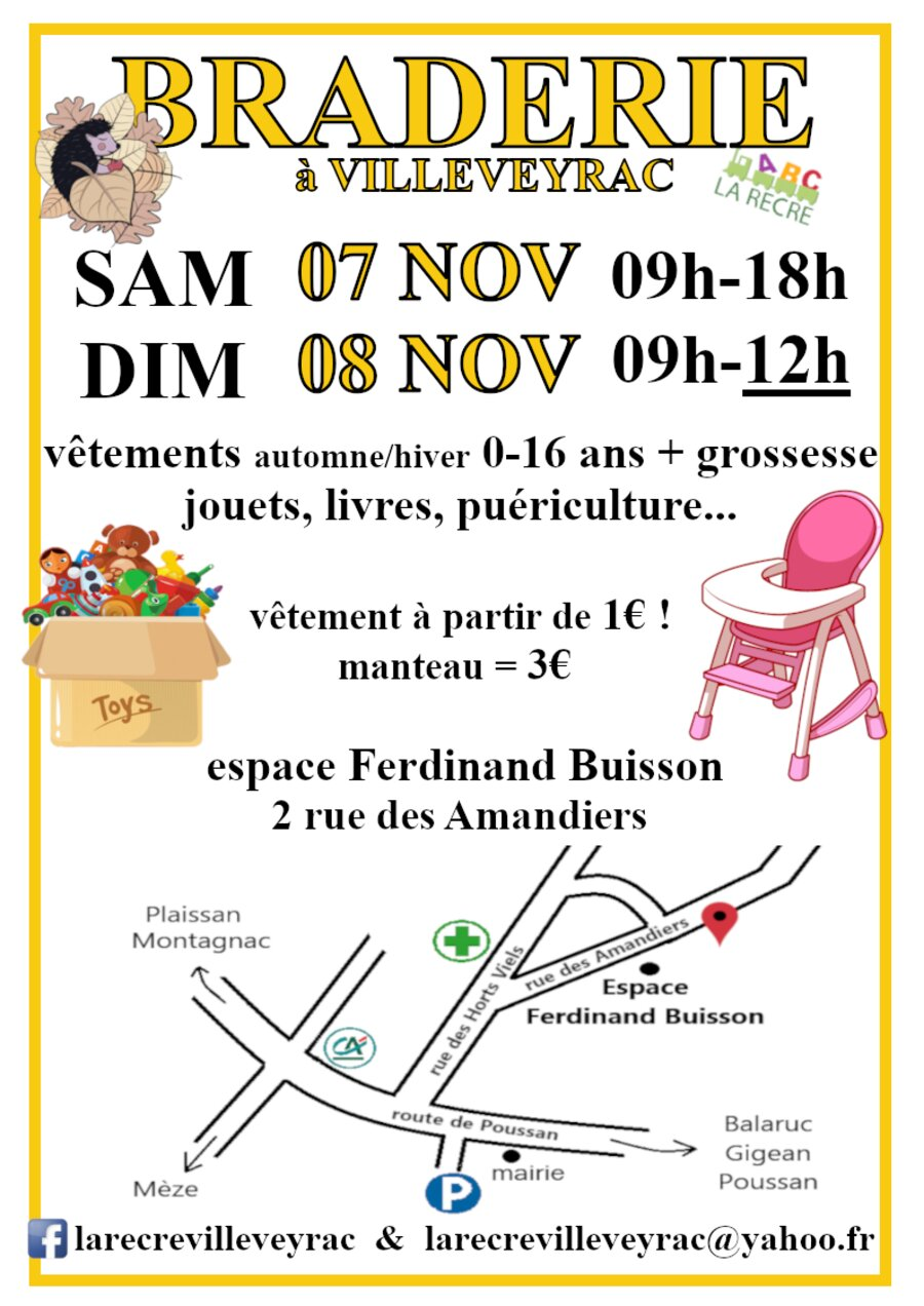 Braderie d'automne de La Récré à Villeveyrac
