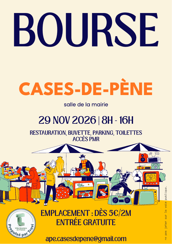 Vide grenier puériculture et enfant à Cases-de-Pène