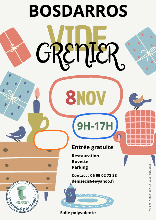 Vide grenier organisé par l'association les coteaux du roy à Bosdarros