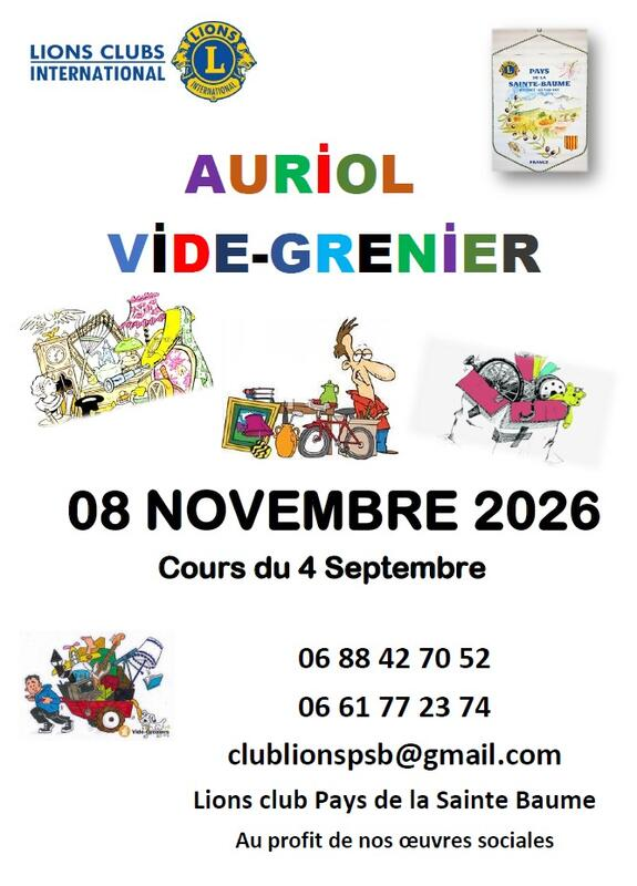 Vide-grenier du Lions Club Pays de la Sainte Baume à Auriol