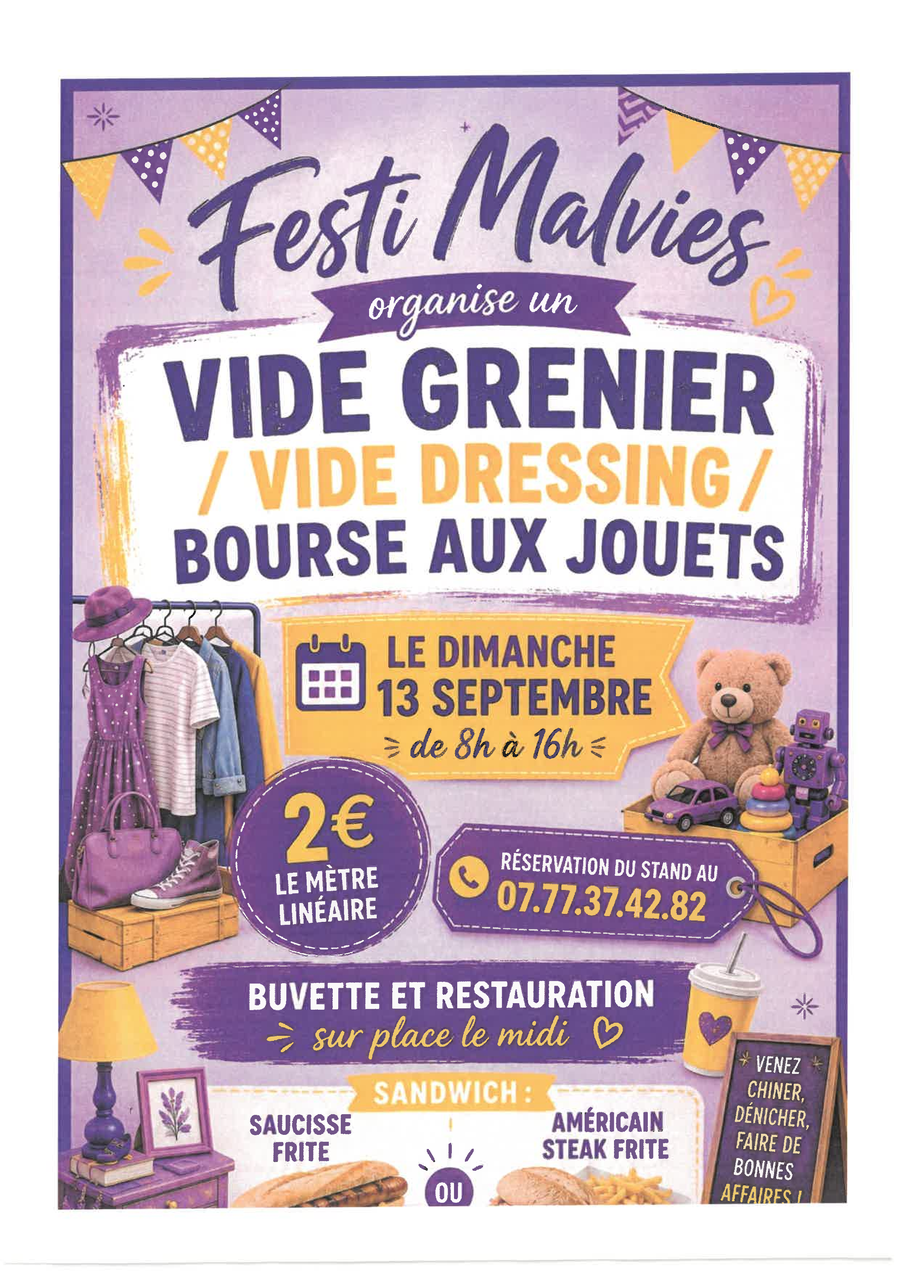 Vide grenier festi Malvies