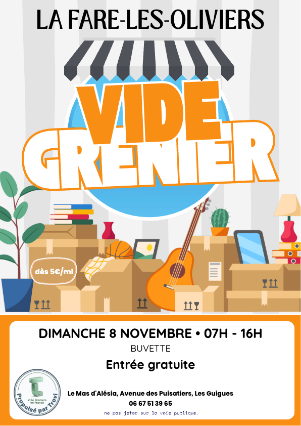 Vide grenier à La Fare-les-Oliviers