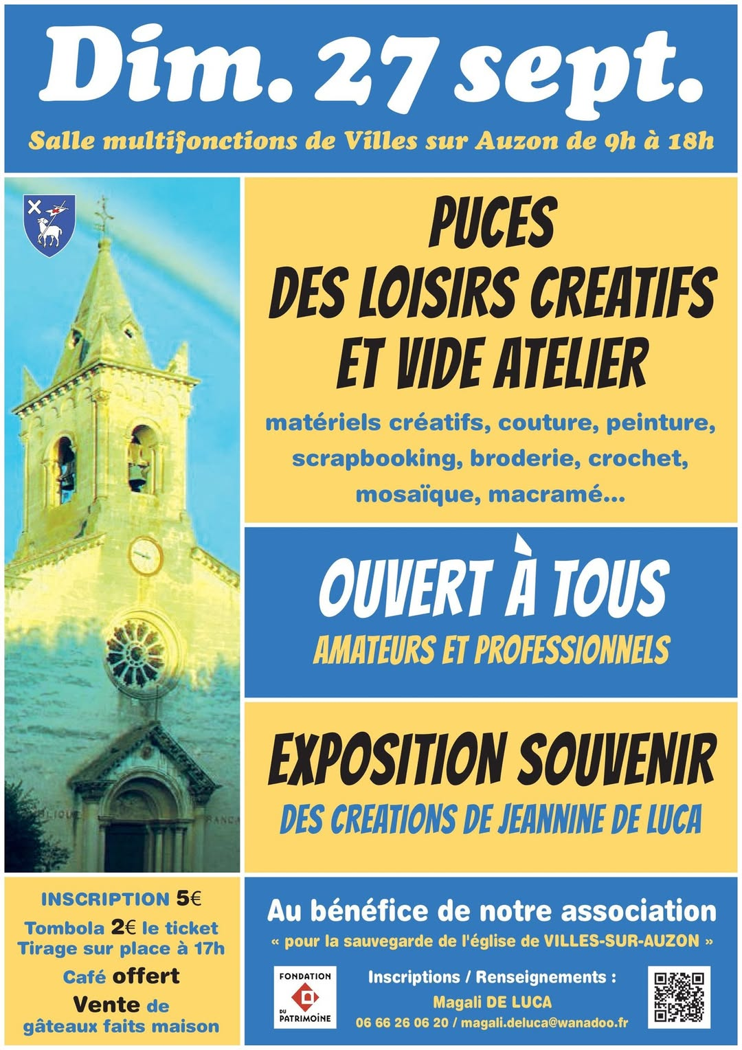Puces des loisirs créatifs et vide atelier. Exposition de patchwork.