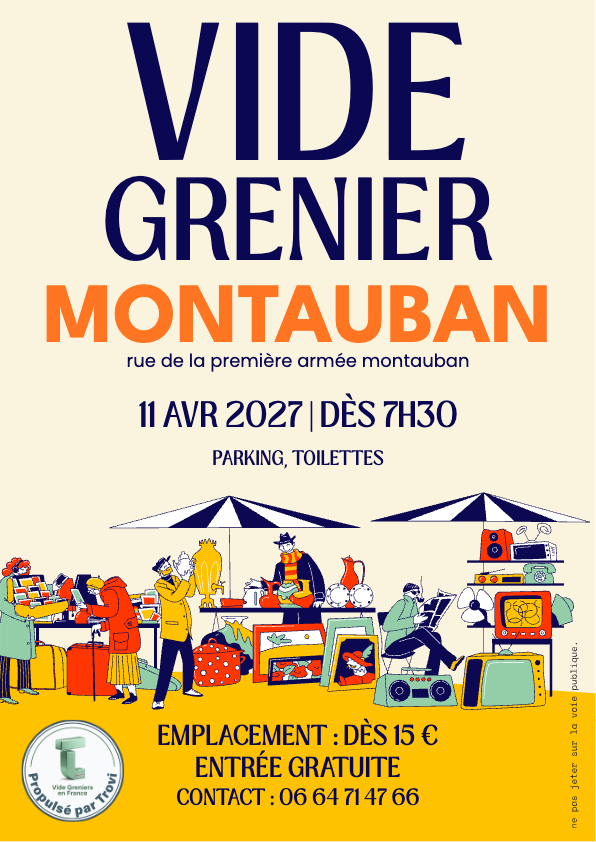 Grand vide grenier parking Leclerc Brico à Montauban