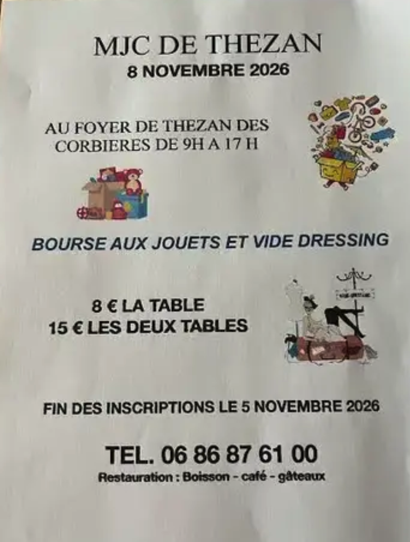 BOURSE AUX JOUETS ET VIDE DRESSING à Thézan-des-Corbières