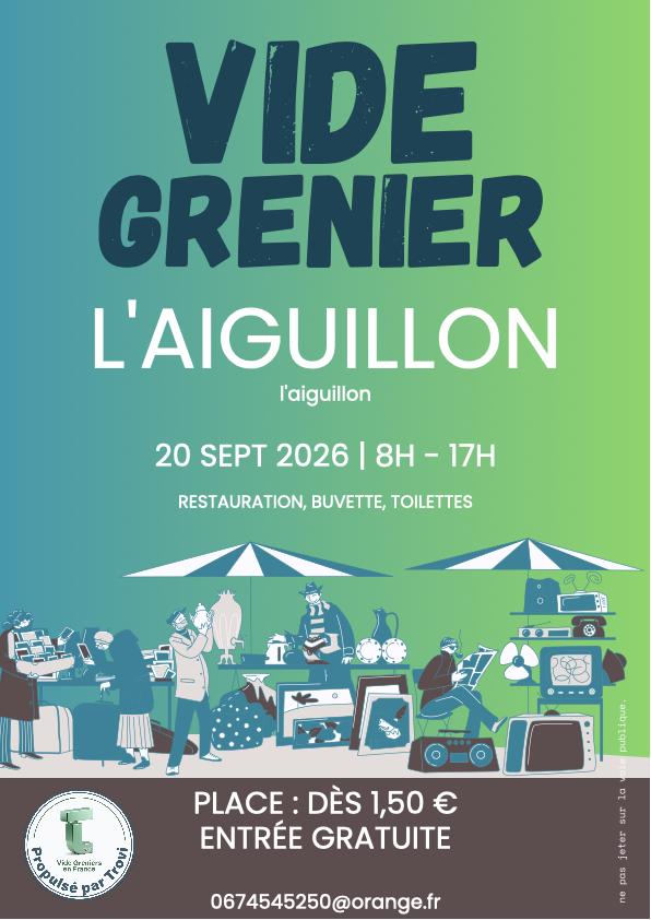 Premier vide grenier du comité des fêtes du village de l'Aiguillon