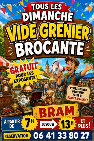 Vide grenier puce brocante | Bram