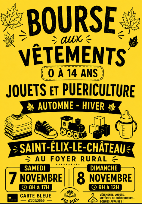 Bourse aux vêtements, jouets et puériculture à Saint-Élix-le-Château