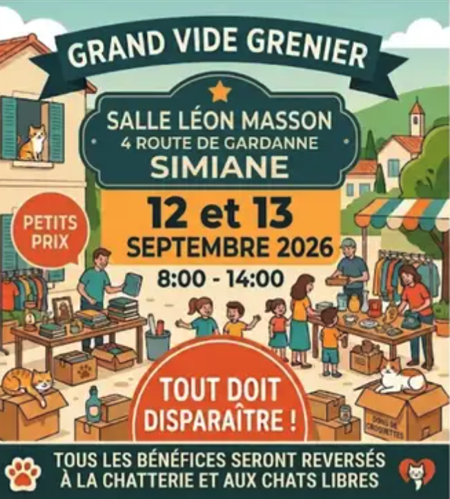 Vide greniers association au profit des chats
