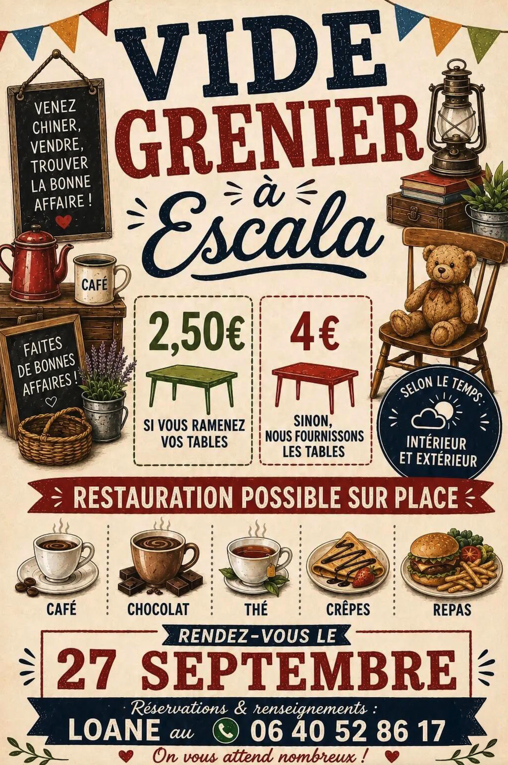 Vide grenier Escala