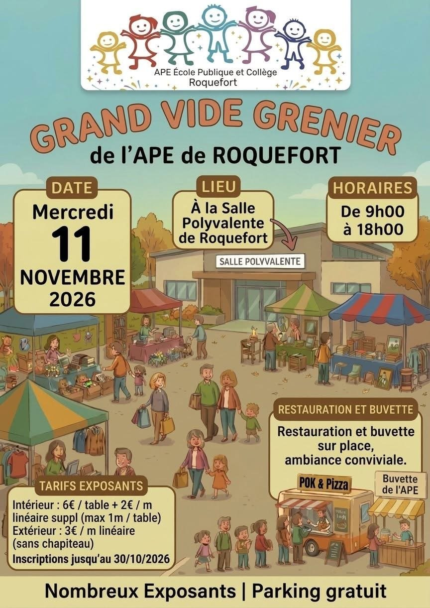 Vide grenier de l’APE à Roquefort
