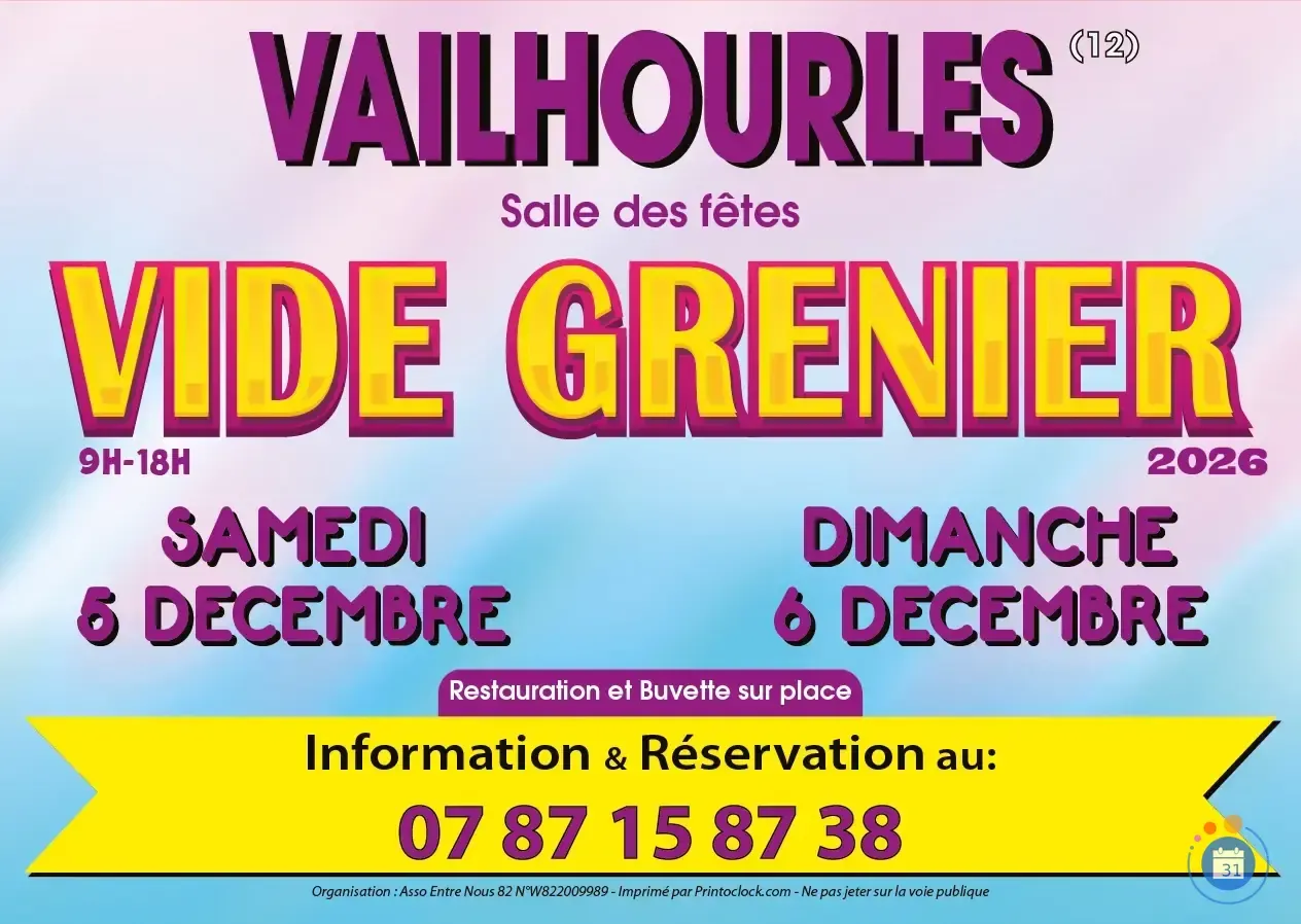 Vide Grenier salle des fêtes de Vailhourles