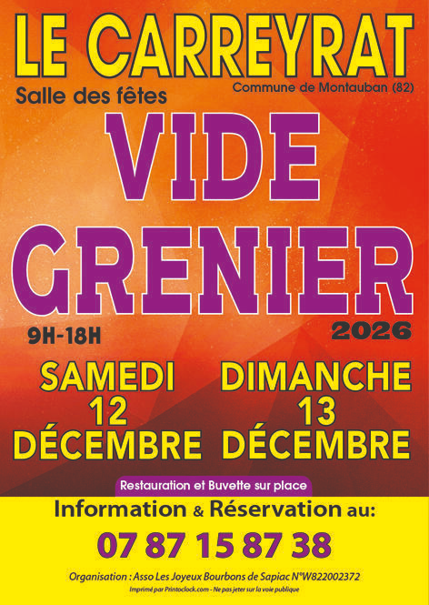Vide Grenier salle des fêtes le carreyrat