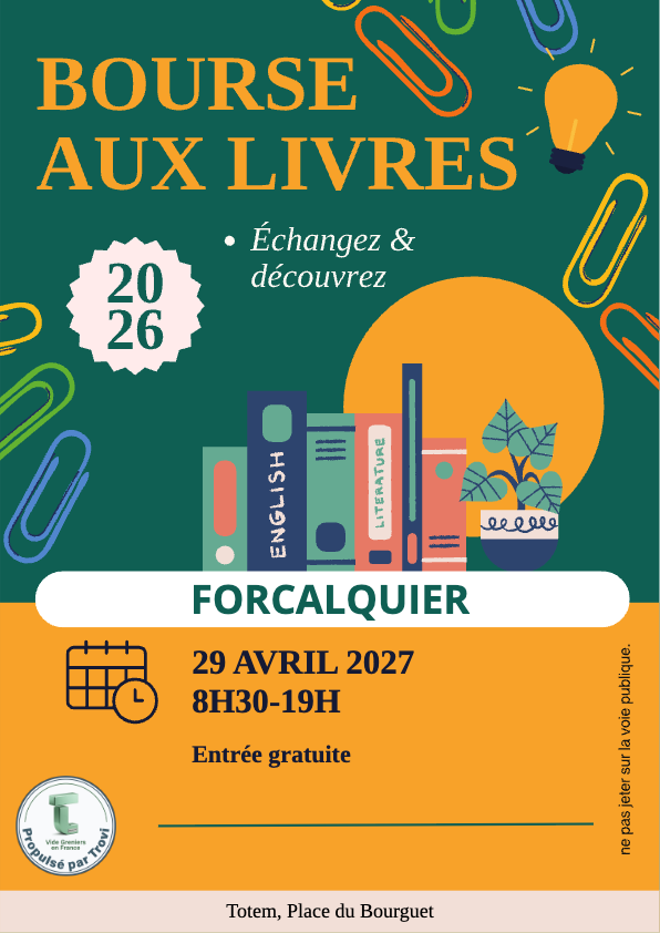 Marché des bouquinistes et disques vinyles à Forcalquier