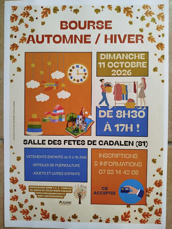 Bourse aux vêtements, jouets et livres à Cadalen