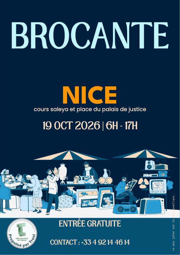 Brocante professionnelle Saleya, palais justice à Nice