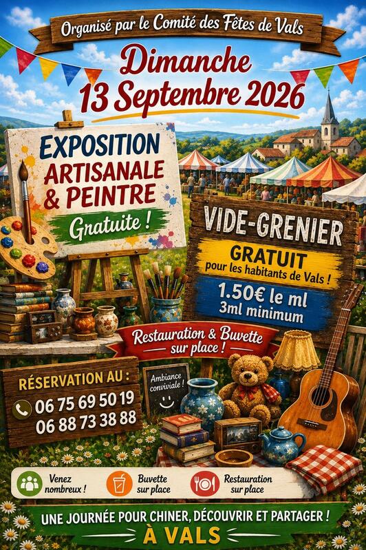 Vide grenier marché artisanal expo peintures