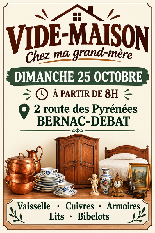 Vide maison Chez ma Grand-mère à Bernac-Debat