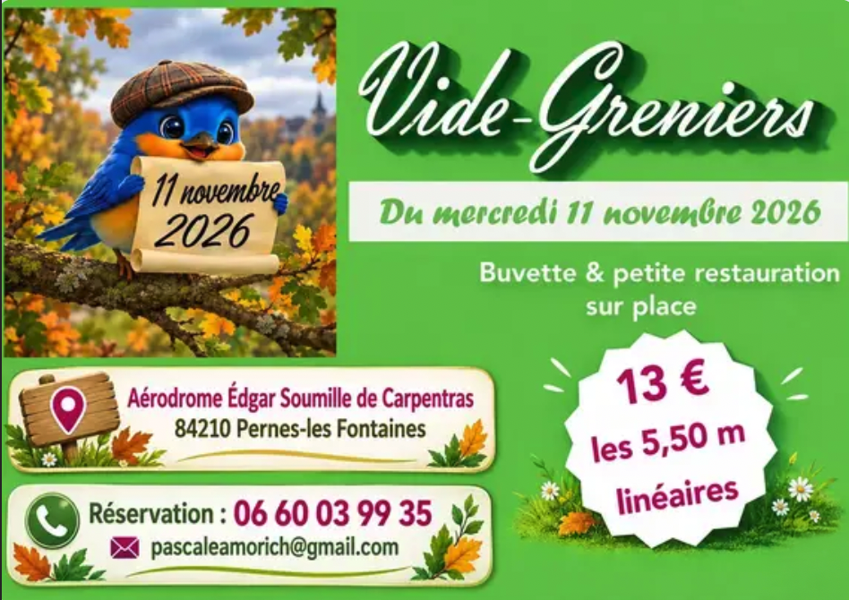 Vide-grenier Aérodrome Edgar Soumille à Pernes-les-Fontaines