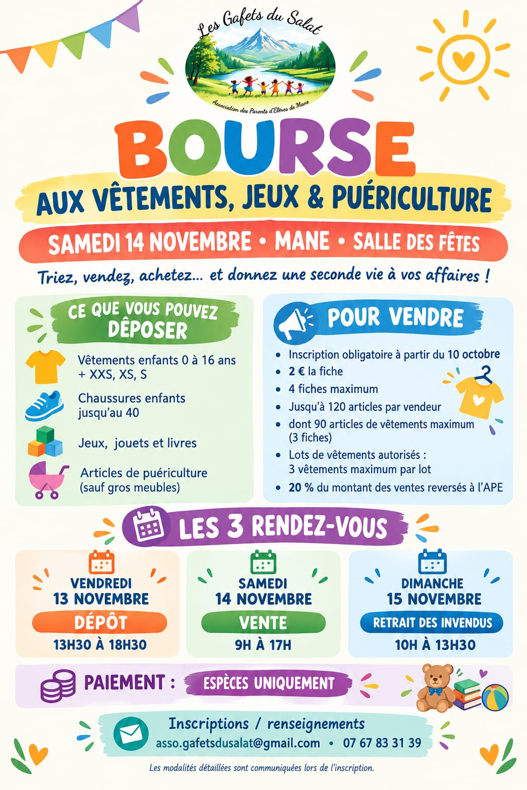 Bourse aux jouets, vêtements et puériculture à Mane