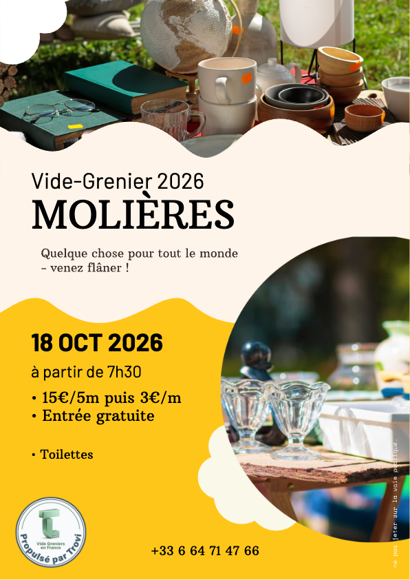Grand vide grenier, esplanade à Molières