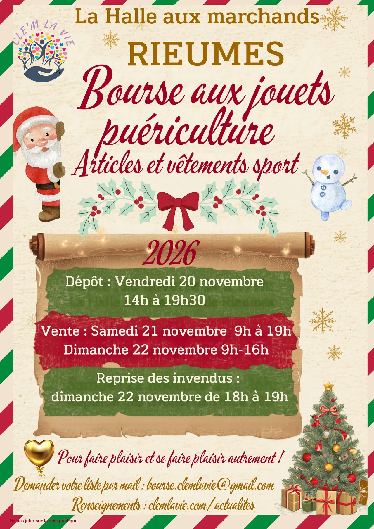 BOURSE AUX JOUETS CLE'M LA VIE à Rieumes