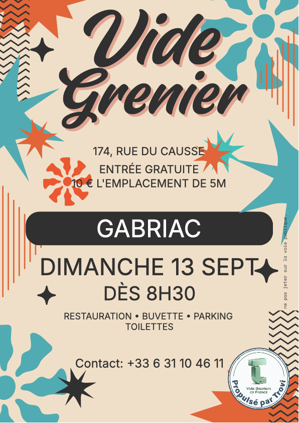 Vide grenier, fête de Gabriac