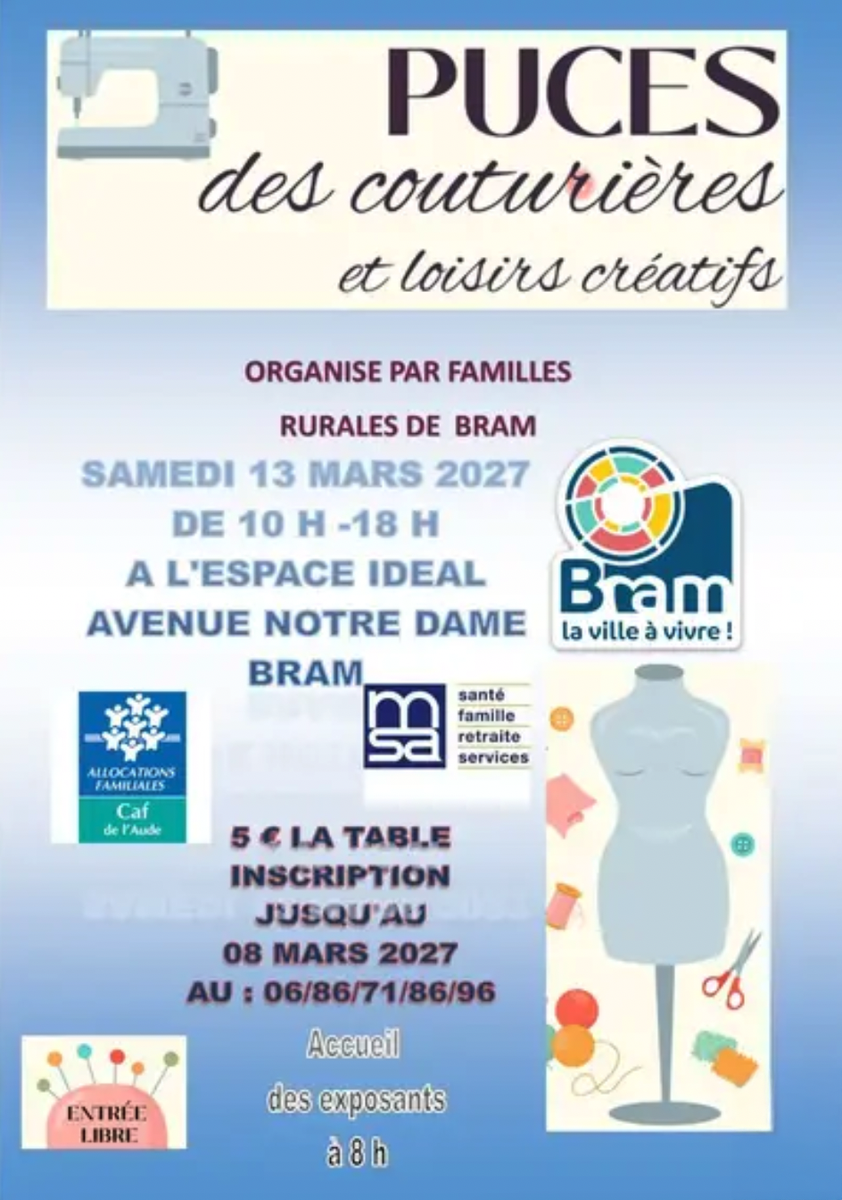 SALON DES PUCES ET COUTURIERES à Bram