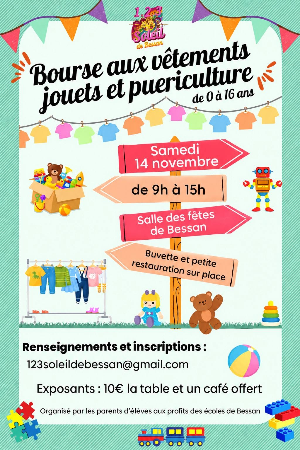 Bourse aux vêtements jouets et puériculture à Bessan