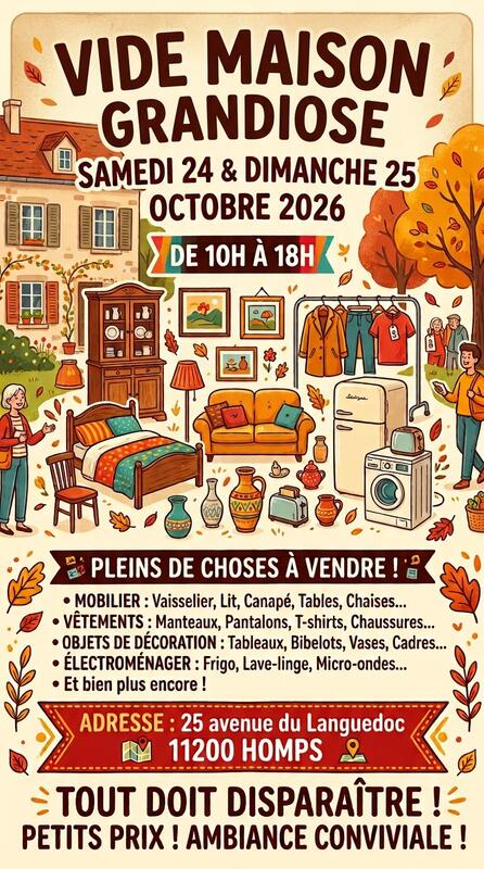 Vide maison à Homps