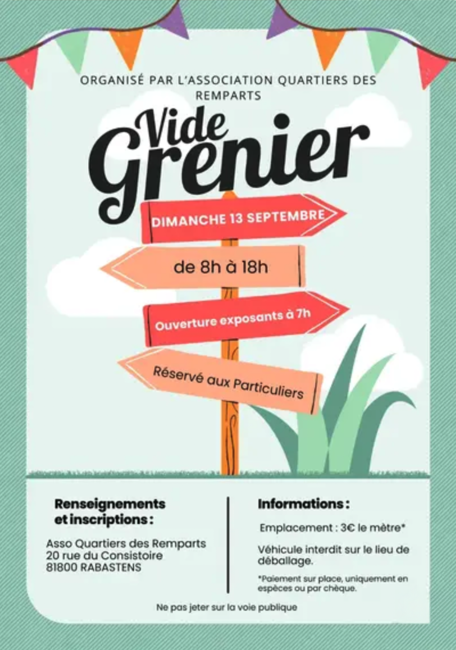 Vide grenier Quartier des Remparts
