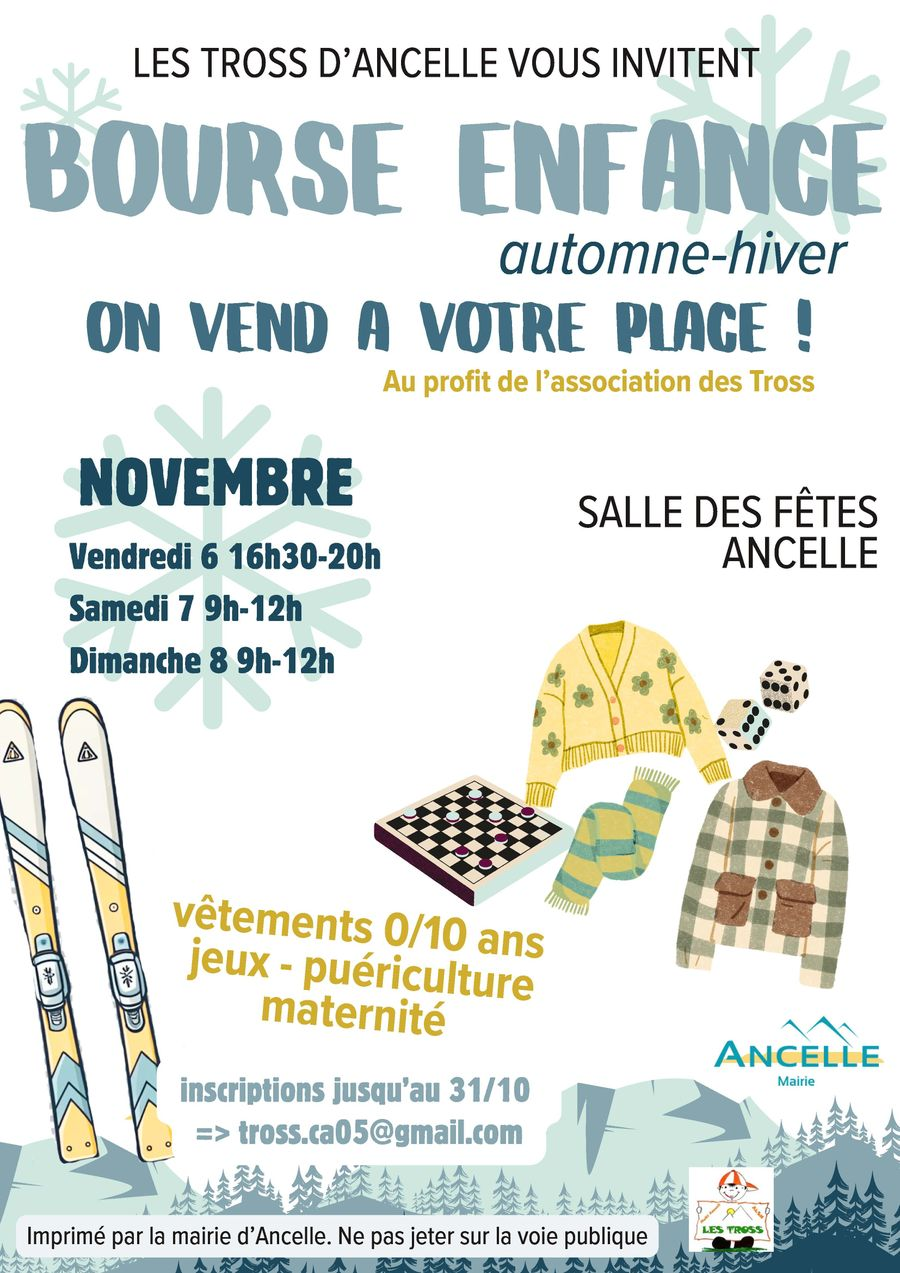 Bourse enfance automne/hiver 2026 à Ancelle