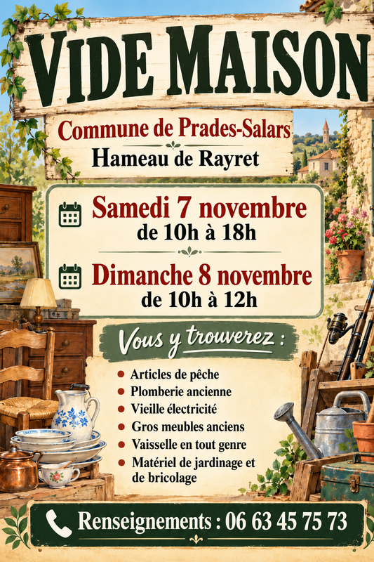 Vide maison Rayret à Prades-Salars