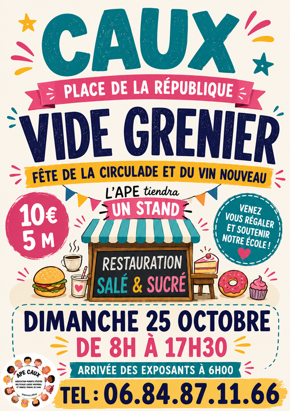 Vide grenier et fête de la circulade et du vin nouveau à Caux