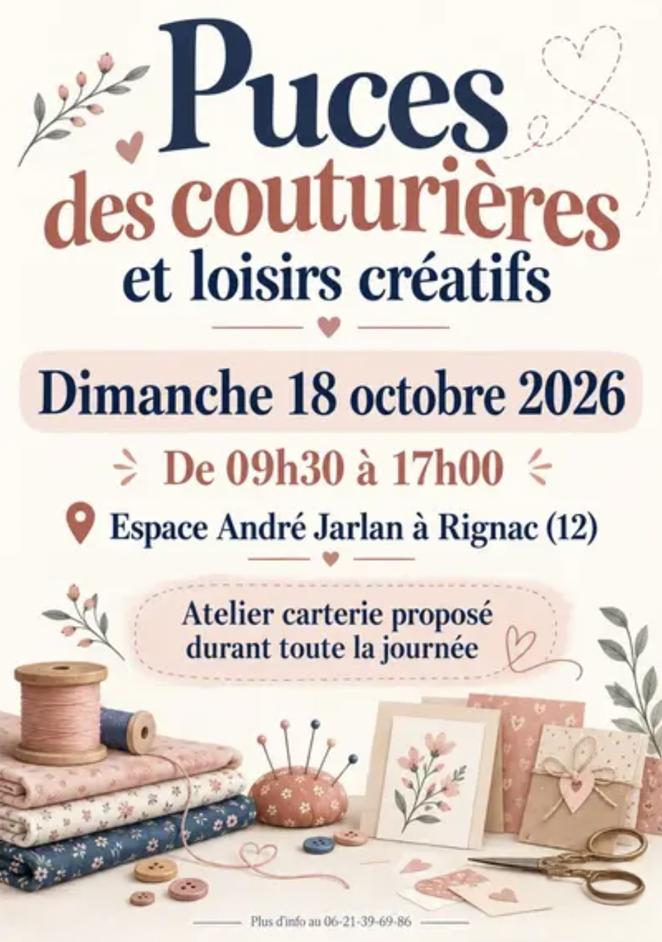 Puces des couturières et loisirs créatifs à Rignac