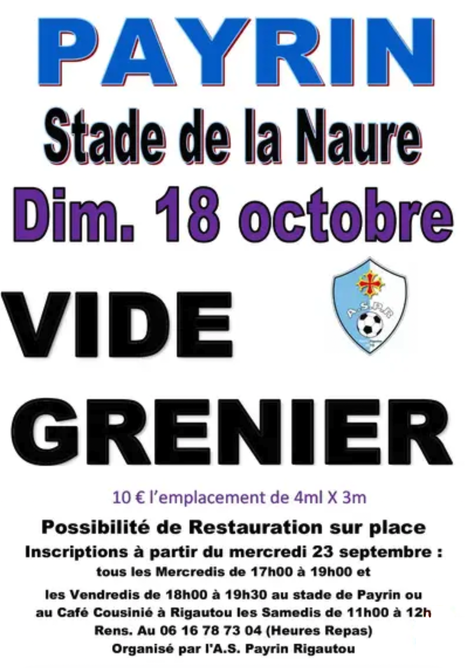 VIDE GRENIER à Payrin-Augmontel